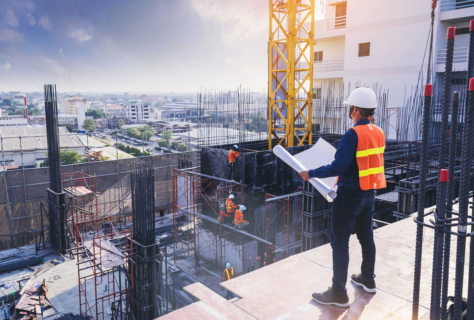Site supervisor overlooking a build